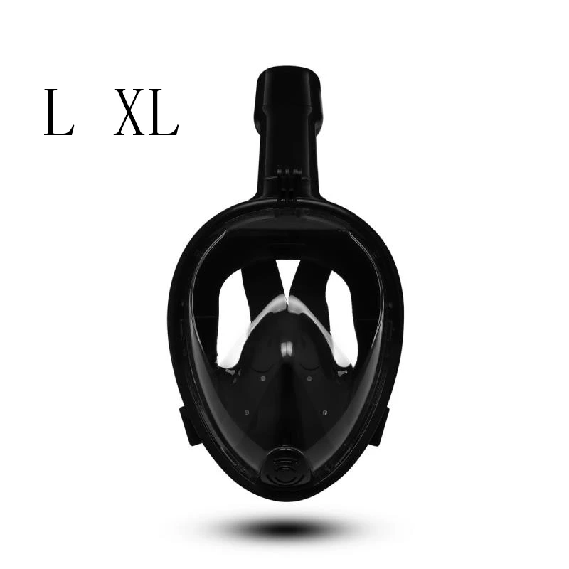 Black L XL Зеркальная поверхность маска для подводного плавания маска для всего лица маска для подводного плавания дуговая поверхность Анти-Туман Маска для подводного плавания - Цвет: Black L XL