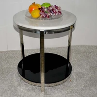 small round tea table marble stainless steel the sofa side table
