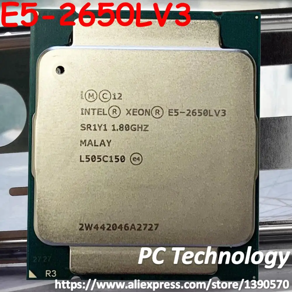Процессор Intel Xeon E5-2650LV3 OEM/официальная версия 1,8 ГГц 12-жильная 65 Вт возможностью погружения на глубину до 30 м E5-2650L V3 Процессор E5 2650LV3
