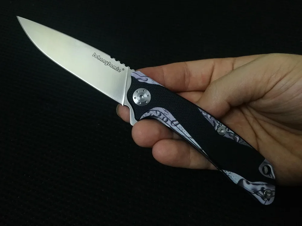 Новинка от бренда jonnyjamie, складной нож Spadger Plus G10, ручка с D2 стальным лезвием, Походный нож, карманные тактические инструменты для повседневного использования