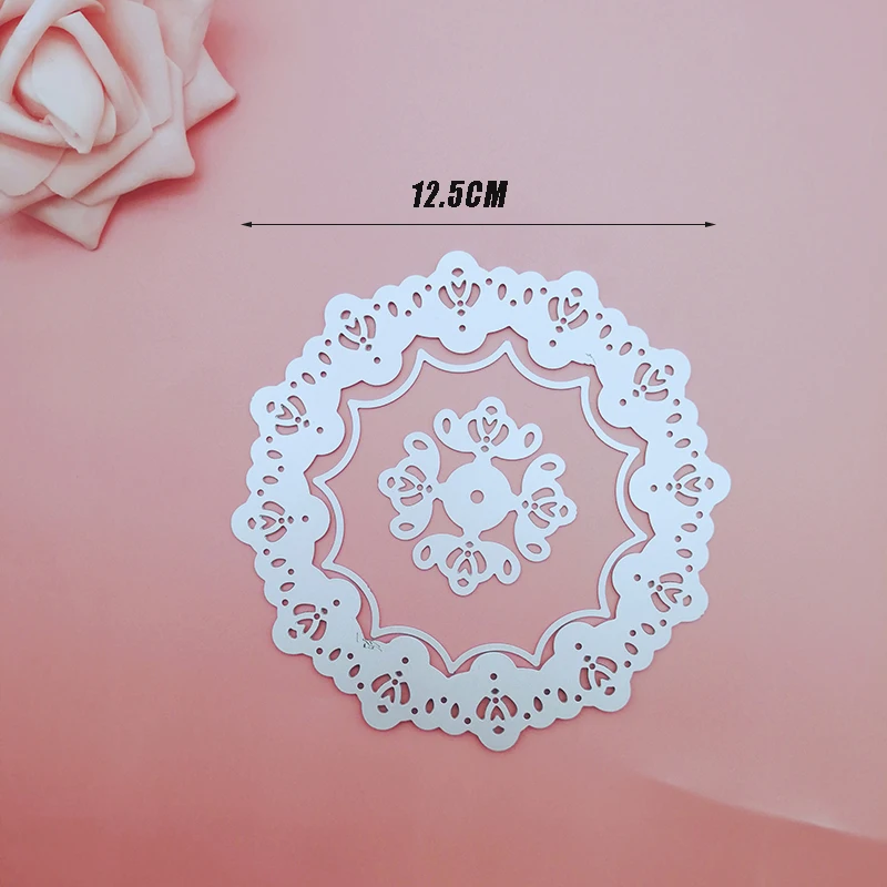 Винтажный элегантный Doily Круг Круглый Металлический вырубной штамп Скрапбукинг крафт бумага художественный рельефный шаблон