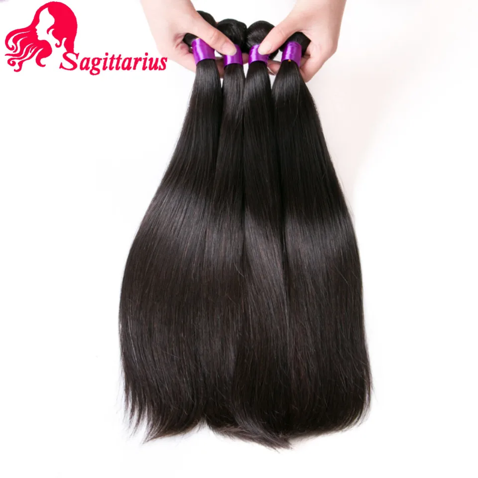 Brazilian Virgin Hair With Closure 13*4 Ear To Lace Frontal Straight 4Bundles Human |