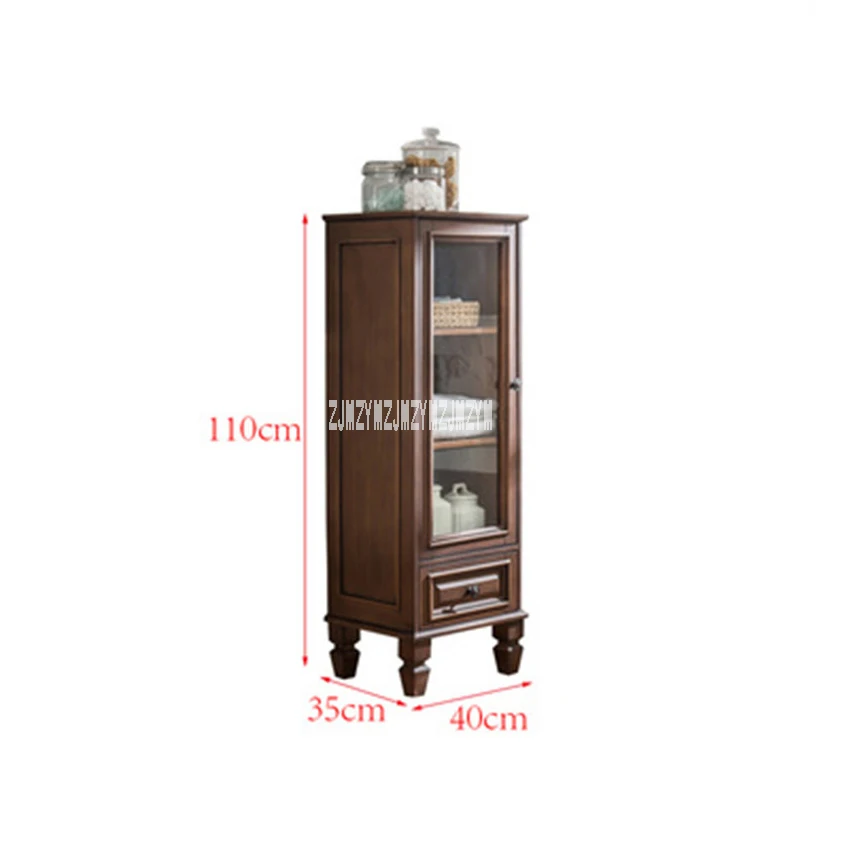 

808 Modern Simple Bathroom Cabinet Living Room Solid Wood Storage Cabinet Rubber Wood Corner Side Cabinet Toilet Storage Locker