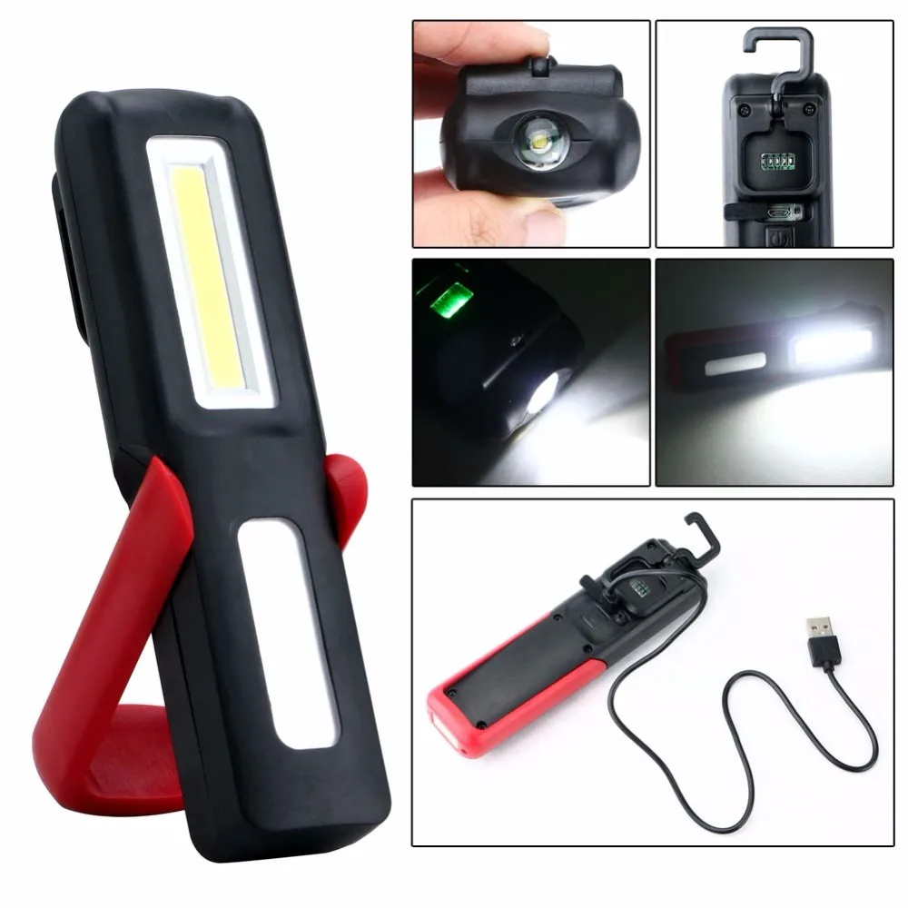 Перезаряжаемые Кемпинговые фонари, портативное освещение, USB 3 Вт COB, светодиодный фонарик, Рабочая лампа, магнитный фонарик, фонарь с крючко... (art.: 7a59d3cb0) - 7a59d3cb0