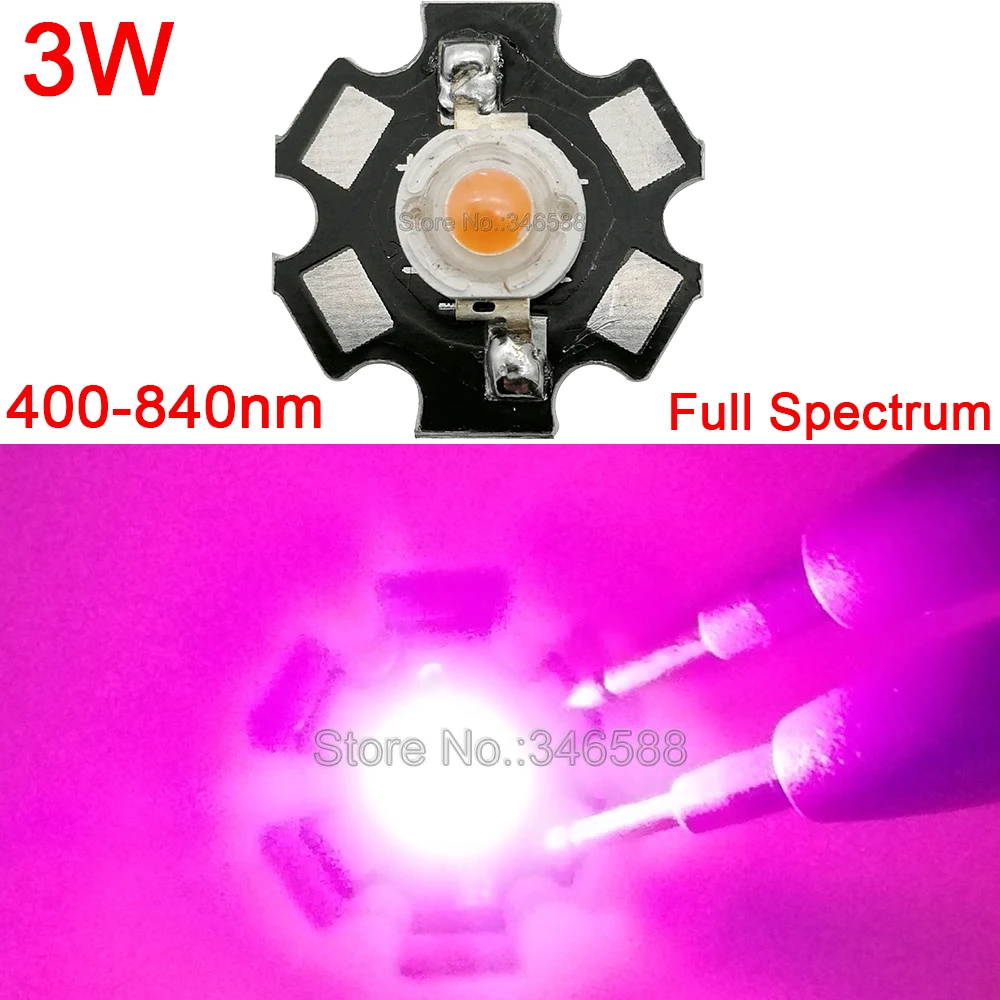 Светодиод полного спектра 3 Вт 10 шт. 380-840nm светодиодный светильник для