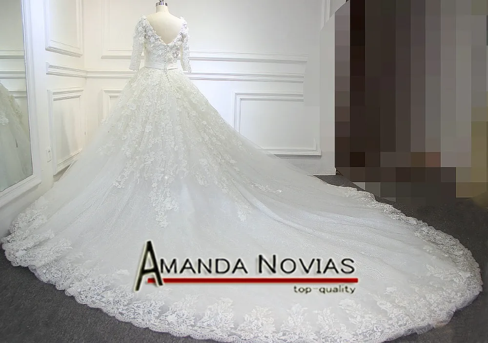 High Quality Actual Photos Arabic Luxury Long Train Wedding Dresses 2017 With Half Sleeves | Свадьбы и торжества