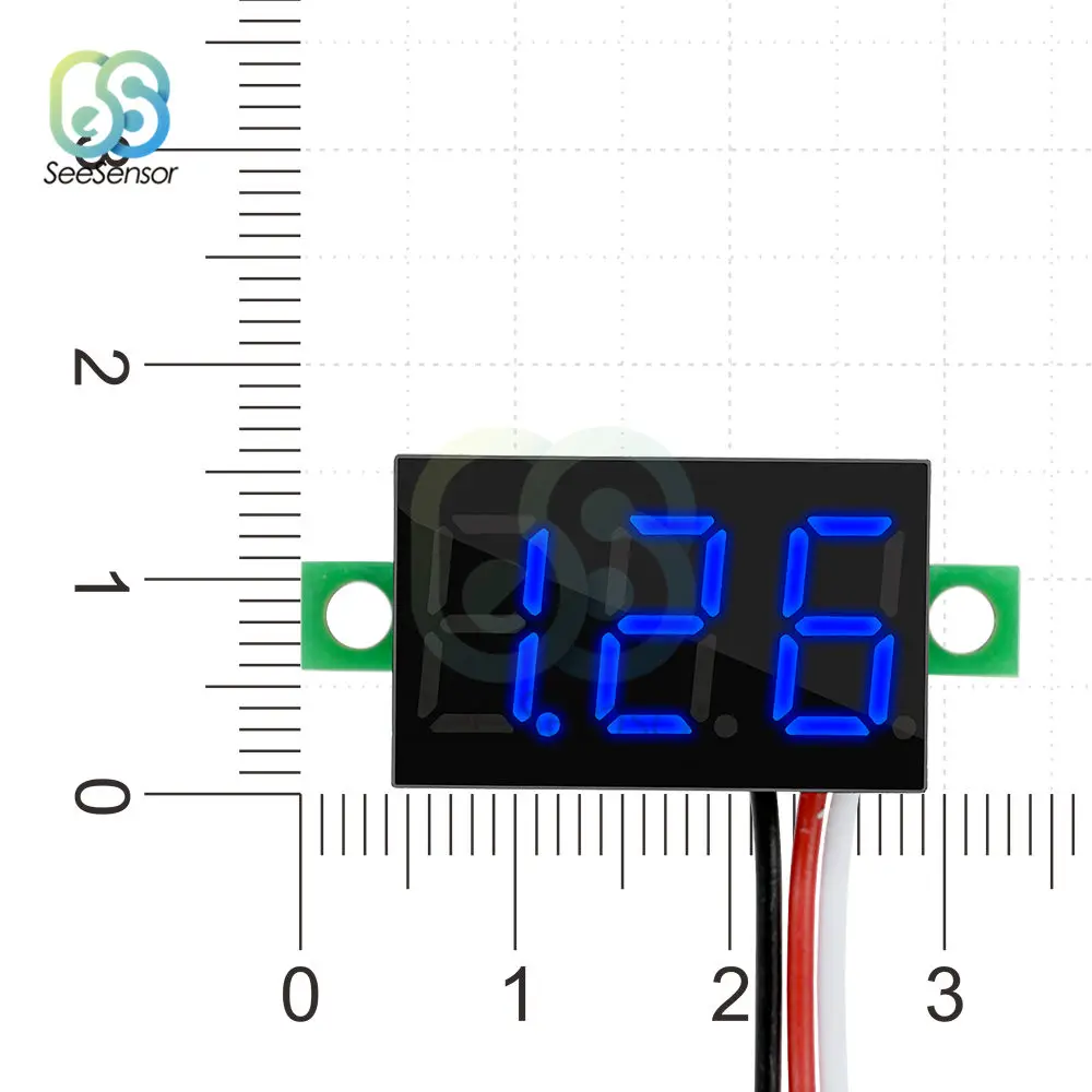 0,36 дюймов 0,3" DC 0-30 в супер мини цифровой красный зеленый синий светодиодный дисплей Автомобильный вольтметр напряжение Вольт Панель метр батарея монитор