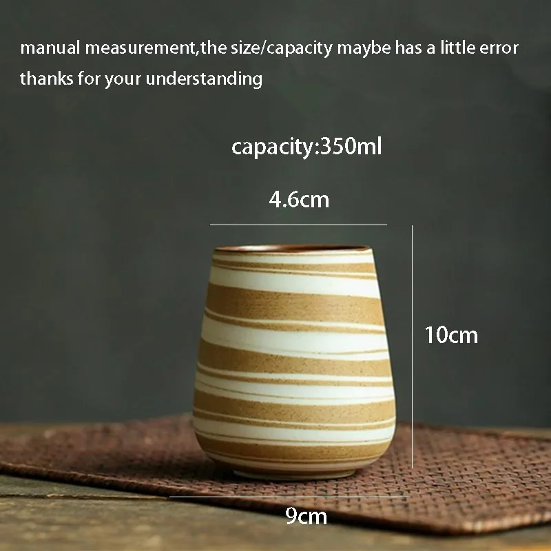 350ml Japanese Style Coffee Cup Vintage Water Ceramic Coarse Pottery Drinkware Milk Fruit Juice Tea Mugs for Creative Gifts | Дом и сад