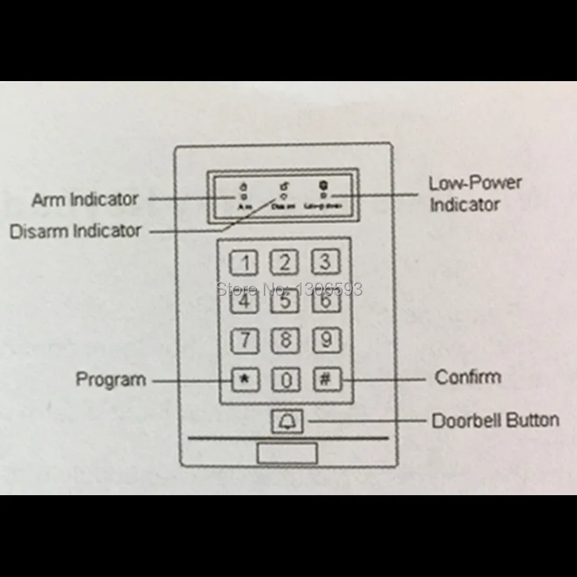 Wireless remote control keyboard 868MHZ/433MHZ Password keypad for alarm systems LED Two-way with doorbelll Li-on battery | Безопасность