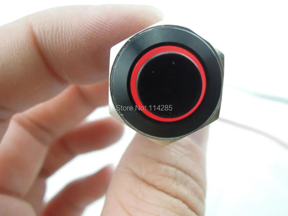 Черный 12В 16 мм с высокой головкой Красный светодиод Ангел глаз защелкивающийся