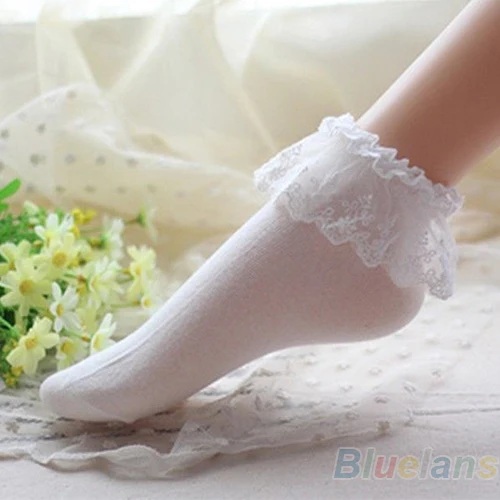2016 Новинка Для женщин Винтаж Кружево рюшами Frilly Повседневное принцессы