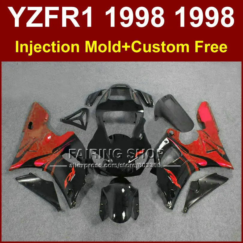 Комплект обтекателей из АБС-пластика для мотоцикла YAMAHA YZF R1 YZF1000 98 99 красный