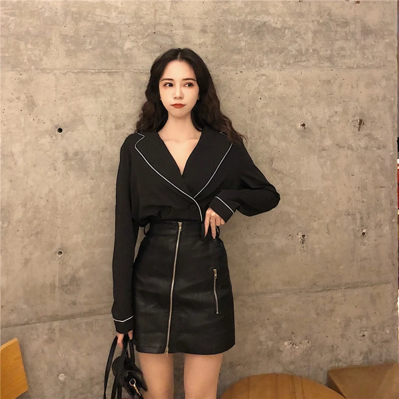 Женская рубашка Lychee с длинным рукавом в полоску|Рубашки| |