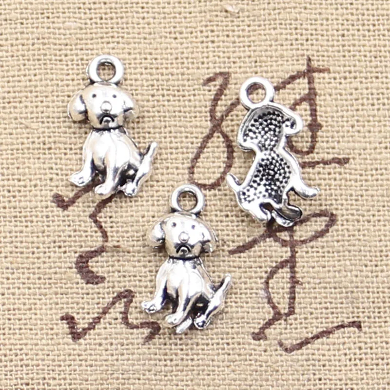 

50pcs Charms Dog 16x10mm Antique Silver Color Plated Pendants Making DIY Handmade Tibetan Silver Color Jewelry