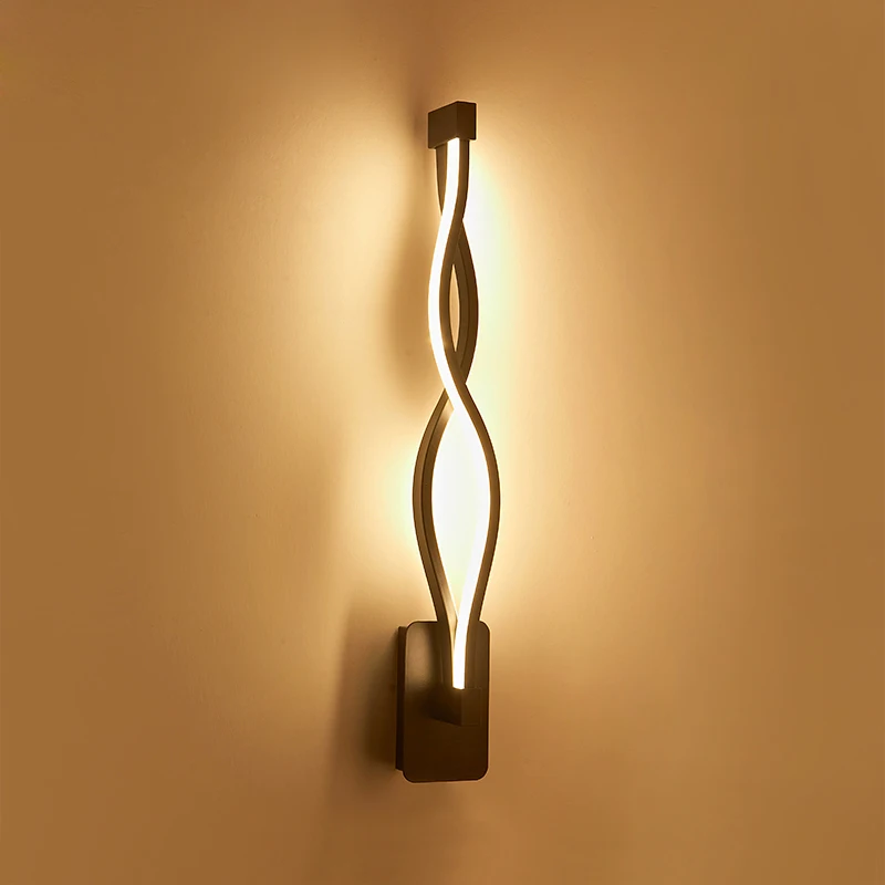 Modern minimalist bedroom wall lamps bedside headboard 16w AC96V-260V LED lamp black and white hallway lighting decora | Лампы и
