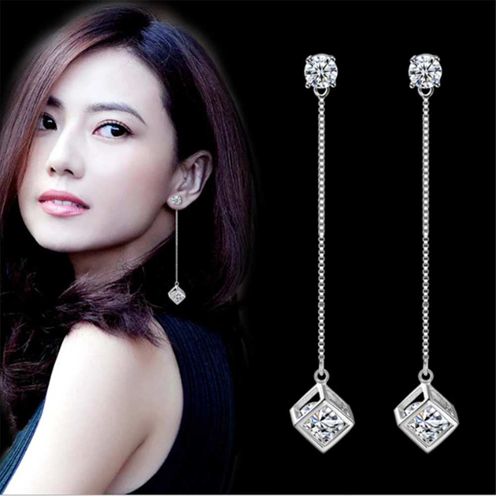 Женские серьги подвески из серебра 925 пробы|earrings long|earrings luxurydrop earrings |
