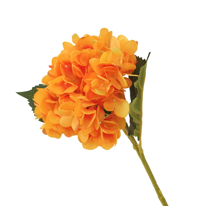 

Wholesale 100pcs Orange Hydrangea Display Flower Hydrangea Home Artificial Flower Wedding Party Event Silk Flower Free Shipping