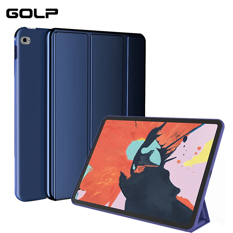 Магнитный флип-чехол-подставка для ipad air 2 Чехол, GOLP ультра тонкий из искусственной кожи+ Жесткий PC задний смарт-чехол для ipad air 2