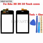 HKFASTEL Touch для Nokia Asha 308 309 310 сенсорный экран дигитайзер стекло внешняя Передняя панель Замена без ЖК-дисплея