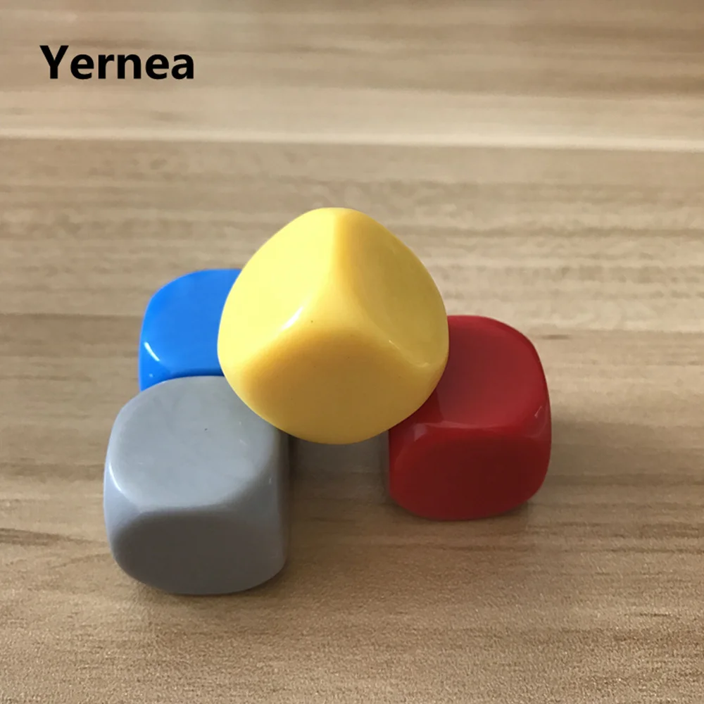 Yernea 20 шт./партия 22 мм кости белые круглые угловая акриловая Шестигранная кости белые могут написать цветовое творчество «сделай сам» оптом Набор кубиков
