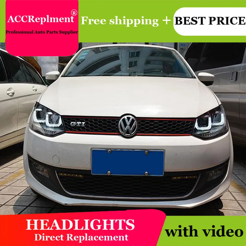 Авто. PRO для VW POLO фары U глаза ангела парковка 2012 2015 поло светодиодный свет бар Q5 би
