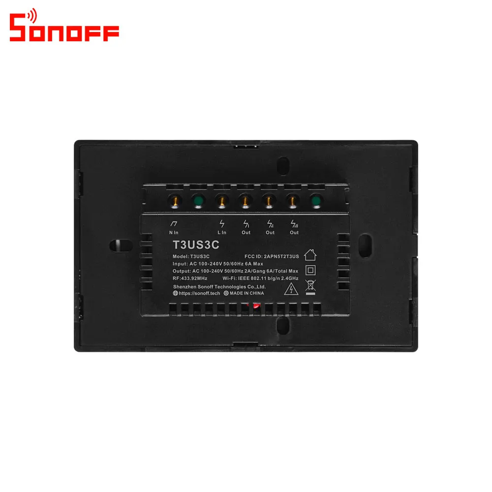 Itead Sonoff T3US 120 Размеры 1/2/3 TX 433 МГц RF удаленным управлением переключатель Wi-Fi с границы работает с Amazon Alexa Google Home IFTTT