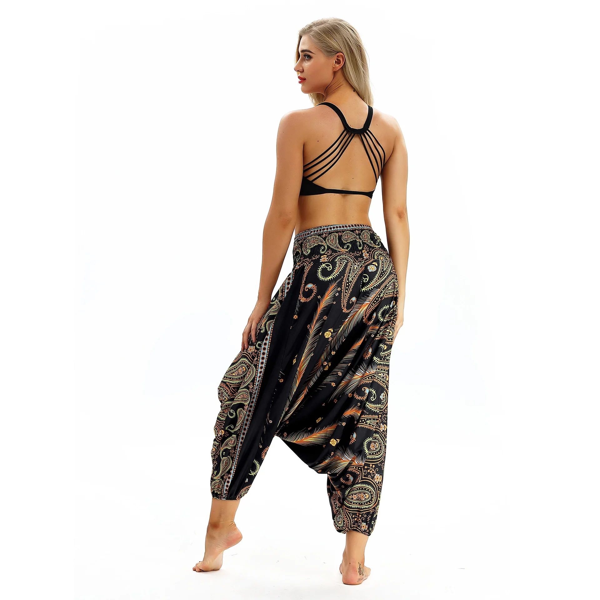 Print women casual fitness Yoga leggings lounge nepal pant Bloomers Indian Thailand wide leg loose pants beach wear Harem Pants