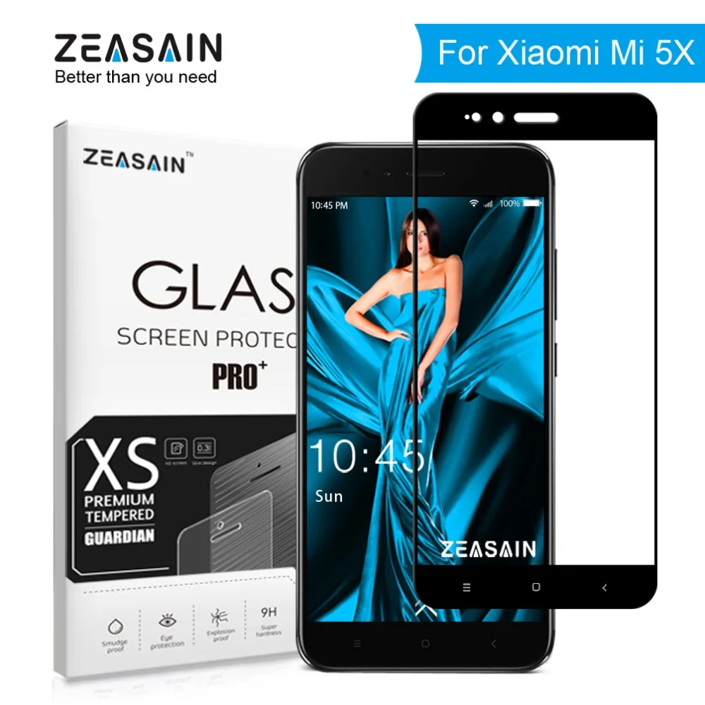 100% оригинальное закаленное стекло ZEASAIN 9H с полным покрытием для Xiaomi Mi5X MiA1 M5X MA1 Mi 5X