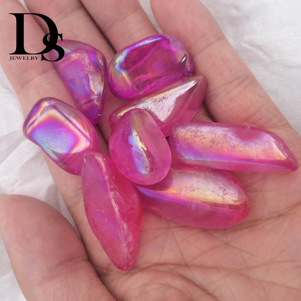 5 Pcs Natural Red Crystal Tumbled Stones Portable Aura Angel Quartz Tumble Chakra Stone Healing Energy Minerals Fashion Novelty | Дом и сад