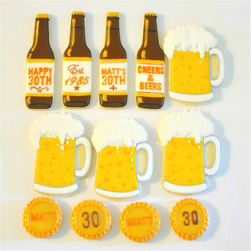 KENIAO Oktoberfest Beer Cookie Cutter For Party Bottle Biscuit / Fondant Bread - 3.8 x 11.1 cm Stainless Steel | Дом и сад