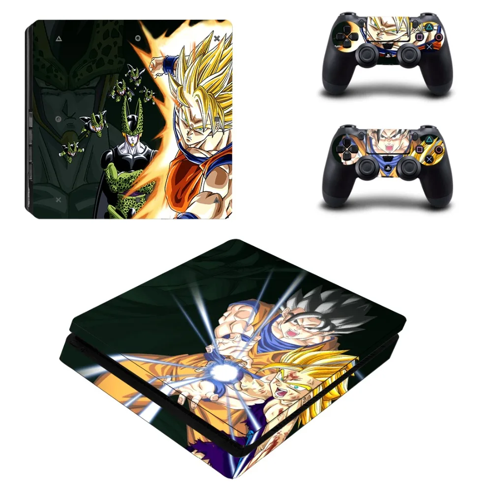 Аниме Dragon Ball Z с рисунком из аниме «Драконий жемчуг зет» PS4 тонкая кожа Стикеры для sony Игровые приставки 4 консоль и контроллеры наклейка PS4 тонкий Стикеры винил
