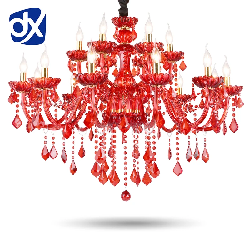 Высококачественная красная хрустальная люстра К9 хрустальные люстры светильник