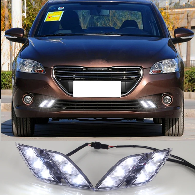 Shinman 1 пара DRL дневные ходовые огни для Peugeot 301 2014 2015 светодиодные Противотуманные