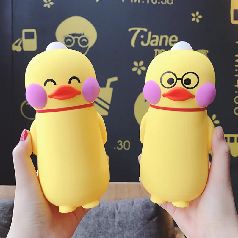 Корея милая стеклянная чашка мультфильм Застенчивый утка бутылка для воды с