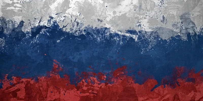 Банное полотенце с принтом российского флага мягкое пляжное из микрофибры для