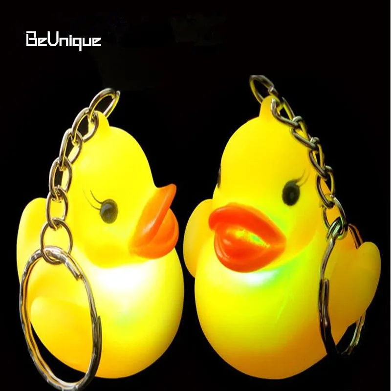 Рекламные подарки Led желтая утка сенсорный мигающий брелок подвеска мини ночник