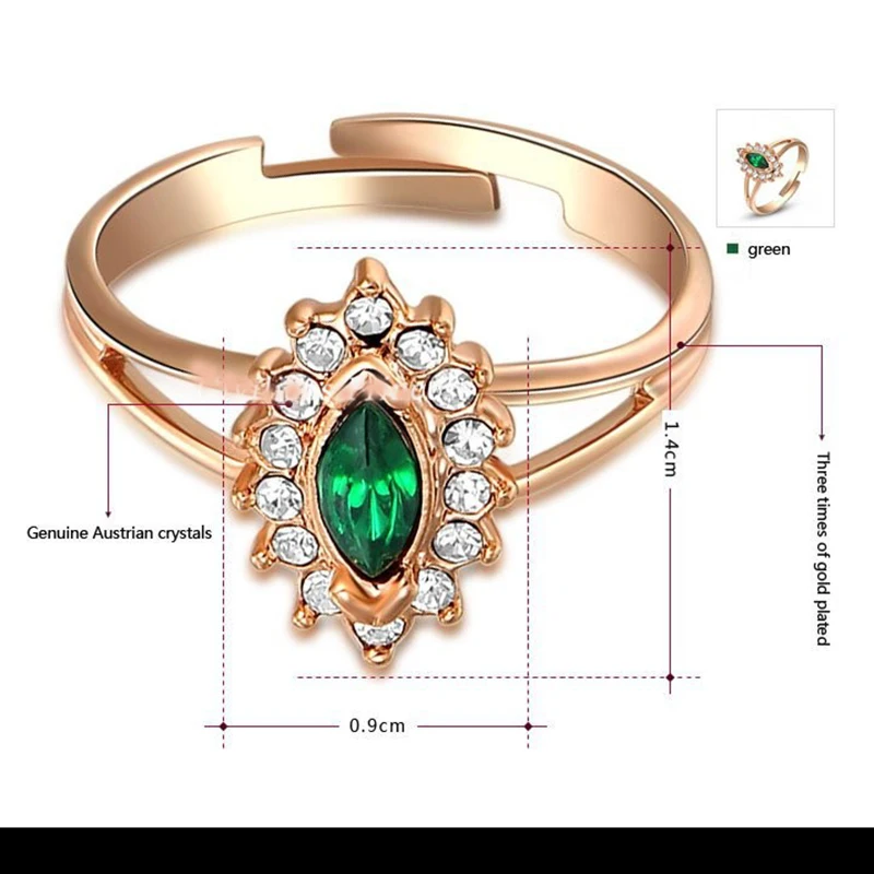VC-LADY 2018 New Fashion A220 Wholesale Genuine Austrian Crystal Jewelry Rose gold color plated Rings Brand | Украшения и