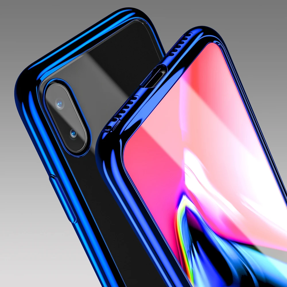 Luxury Soft 360 Degree Full Protection Case For iPhone X Transparent Silicone Plating Cover 10 6 6S 7 8 Plus |
