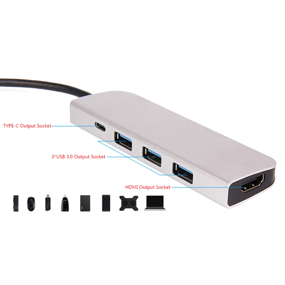 USB C концентратора USB-C до 3,0 HUB HD. ми Thunderbolt 3 адаптер для MacBook samsung Galaxy S9/S8 плюс huawei P20 Pro Тип C USB HUB
