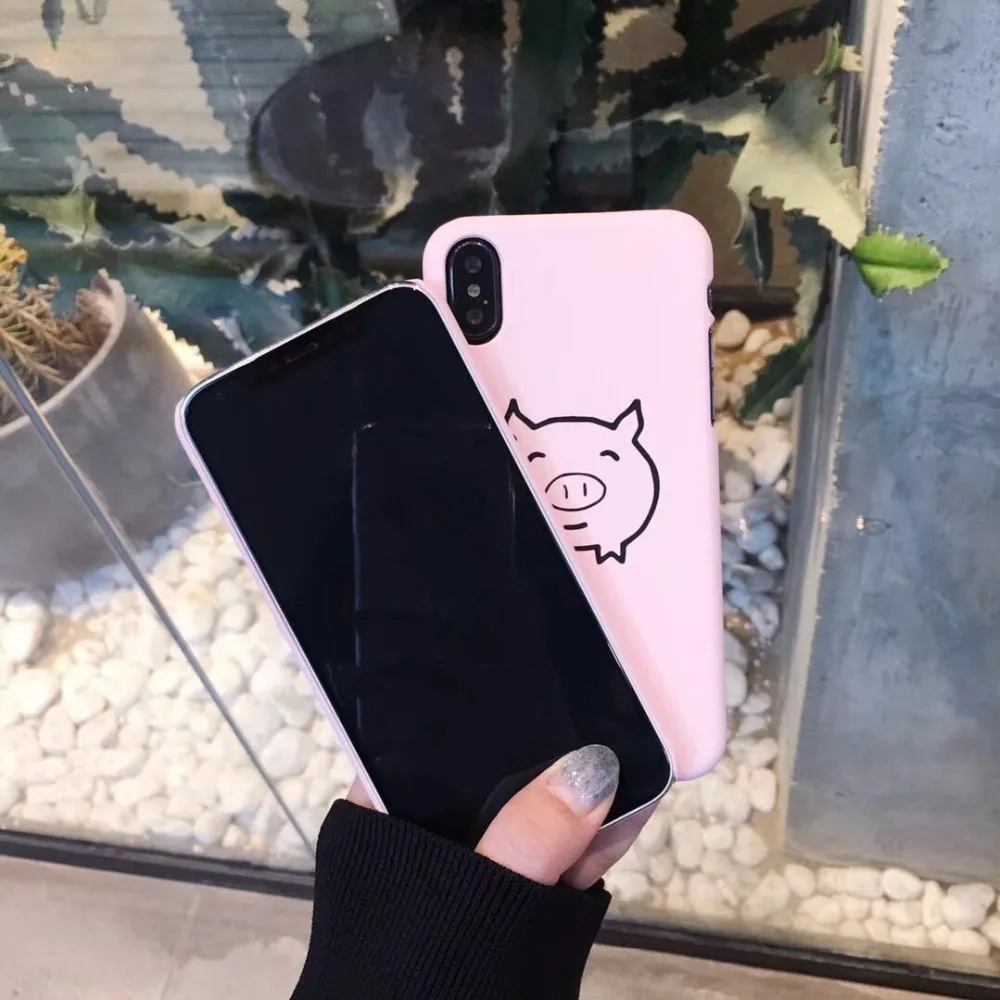 Супер модные милый розовый поросенок Узор Жесткий Пластик Чехол для iphone6 6 S 7 s 8 P x |