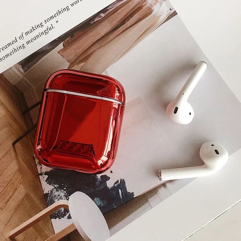 Чехол для AirPods роскошный позолоченный Жесткий Bluetooth беспроводной чехол наушников