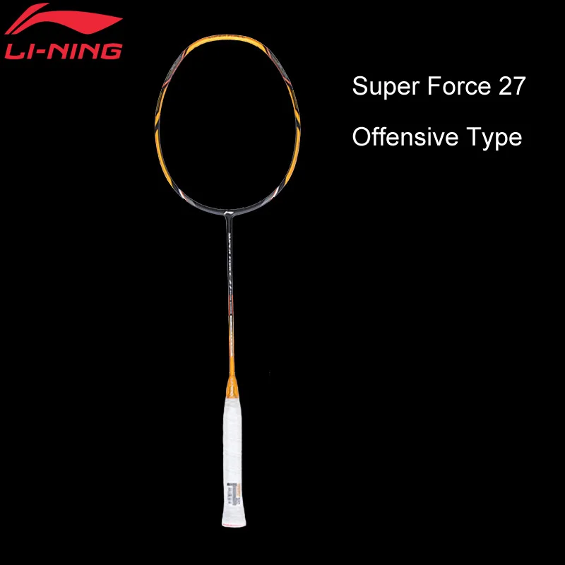 Li-Ning Super Force 27 ракетки для бадминтона, одна ракетка, углеродное волокно, высокая прочность, тонкий вал, ракетки lining AYPM222 ZYF210