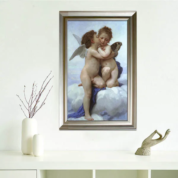 Картина маслом ручной работы Cupid and Psyche как для детей от William Bouguereau | Дом и сад