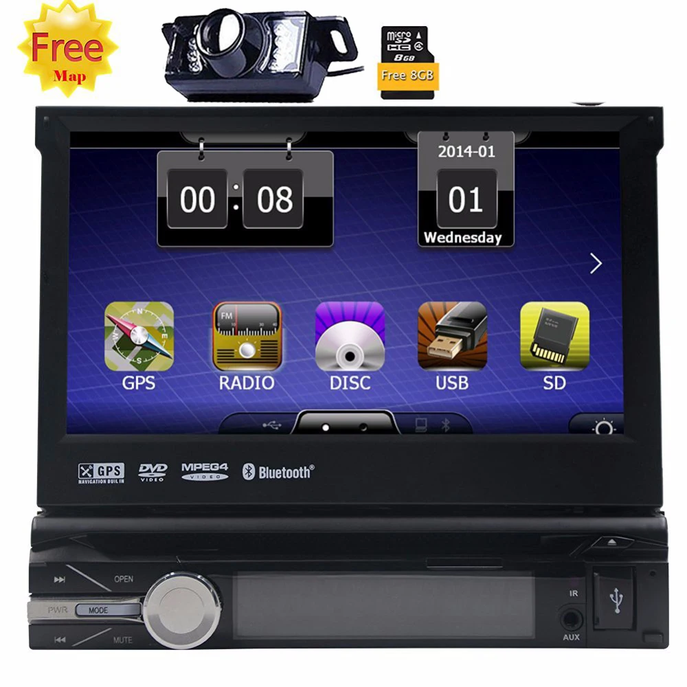 Авто Радио Стерео 8 Гб gps навигация Bluetooth FM AM RDS радио приемник автомобильный dvd