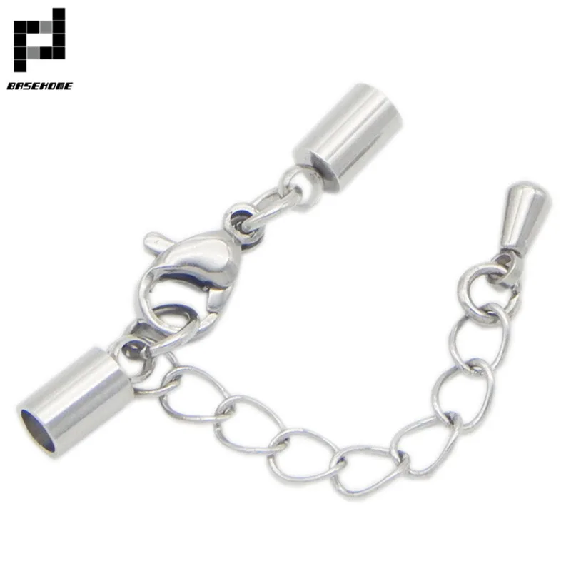 

BASEHOME 5pcs 1.2/2.2/2.6/4/5/6mm Hole Size Stainless Steel Jewelry Connector Lobster Clasps Hooks Clasps For Leather Cord DIY