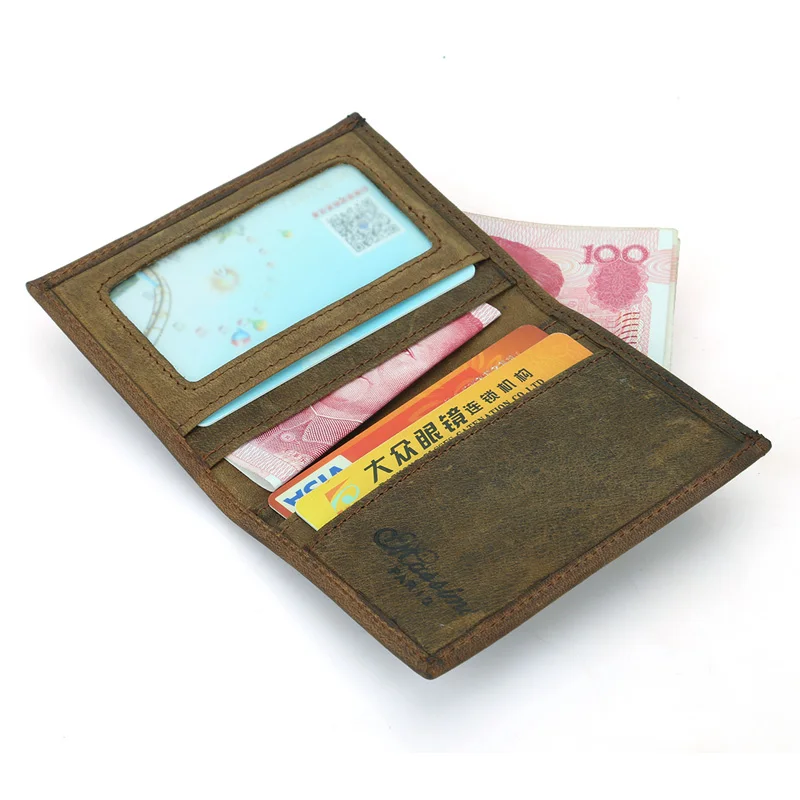 Кошелек MS из натуральной кожи высокого качества Мужской винтажный тонкий