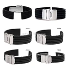 18-24 мм водонепроницаемый силиконовый резиновый шикарный ремешок для наручных часов Ремешок раскрывающаяся пряжка