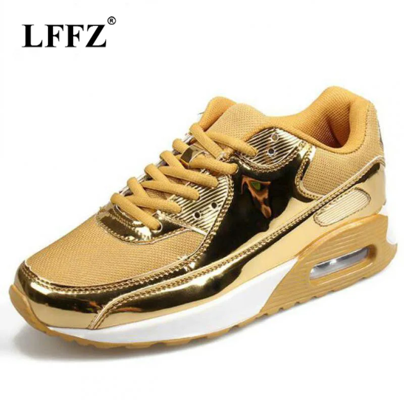 Lzzf/; женские кроссовки с блестящей дышащей сеткой; Новинка; tenis feminino; повседневная женская обувь; коллекция года; цвет золотистый, Серебристый; прогулочная женская обувь