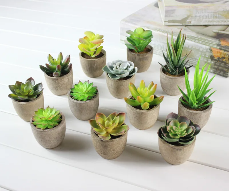 Artificial Plants Mini Succulent Fake Home Garden Decoration Bonsai Green Non-Flower | Дом и сад