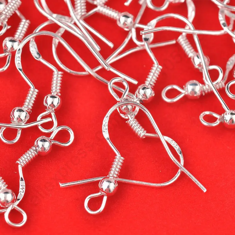 

Fast Shipping Wholesale 400PCS Lot 18mm 925 Sterling Silver Earring Hooks Ball Jewelry Accessory Findings Ear Wire